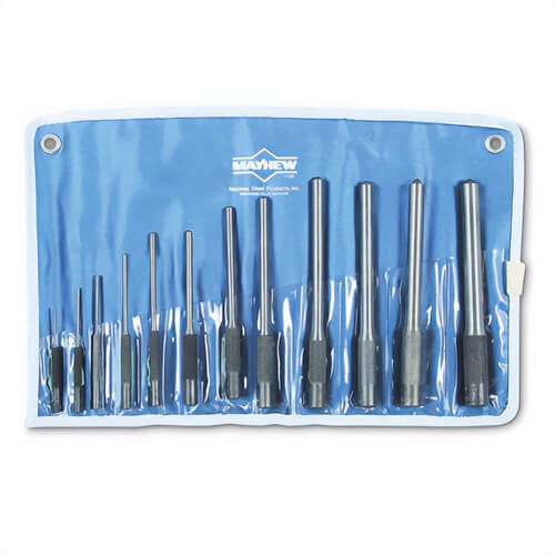 Mayhew™ 9682 Roll Pin Pilot Punch Set, 1/16 to 1/2 in Punch, 12 Punches, 12 pc