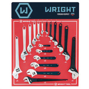 Wright® D961 Adjustable Wrench Set, 18 pc, 4 to 16 in