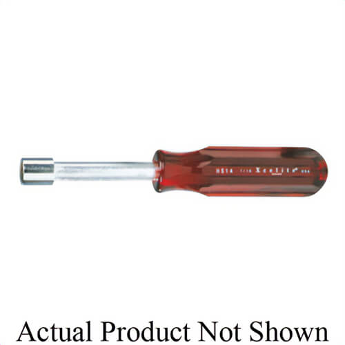 Weller® Xcelite® HS11N Hex Drive Regular L Nut Driver, 11/32 in, Hollow Shank, Green Molded Firm Grip Handle, Bright