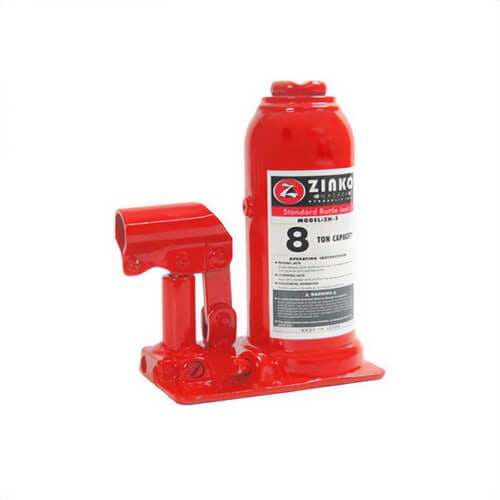 Zinko 81-08 ZN-8 Heavy Duty Hydraulic Bottle Jack, Forged Steel Base, Needle Valve, Overload Protected, 8 ton