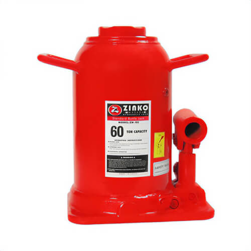 Zinko 81-60 ZN-60 Heavy Duty Hydraulic Bottle Jack, Forged Steel Base, Needle Valve, Overload Protected, 60 ton