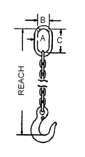 type SOS sling hook - single leg chain slings