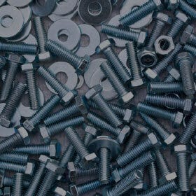 Bolts and Washers Mixed on a Surface bolts and washers mixed on a surface