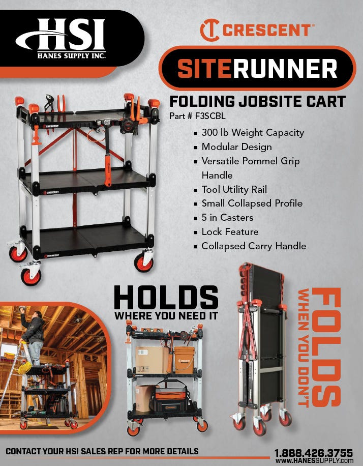 crescent siterunner folding jobsite cart