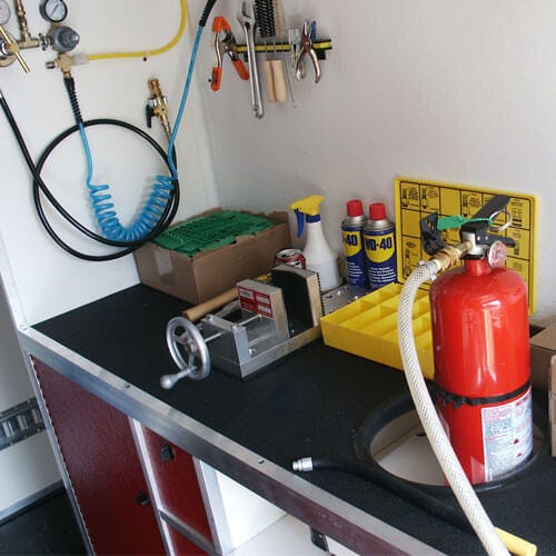 Workstation with Hydro-Testing Equipment fire extinguisher hydro-testing